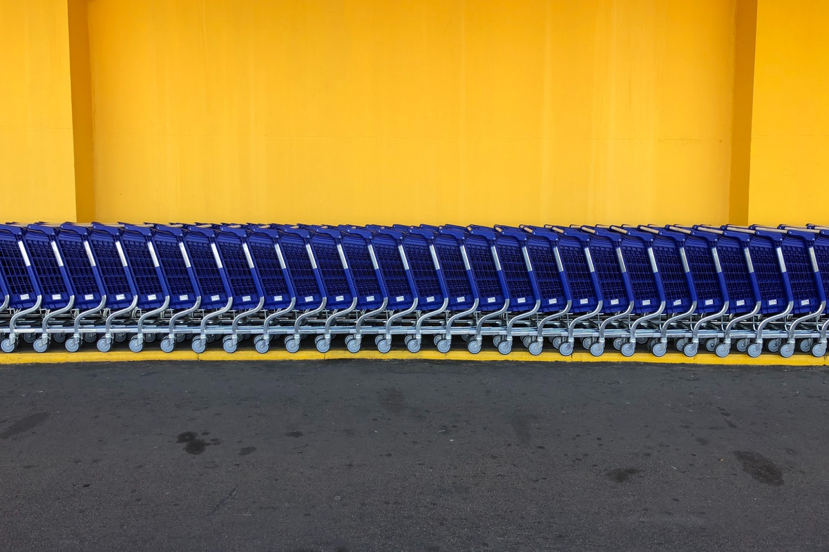 Walmart shopping trolleys - unsplash