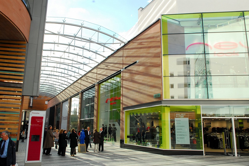 Princesshay Shopping Centre mall in Exeter, United Kingdom